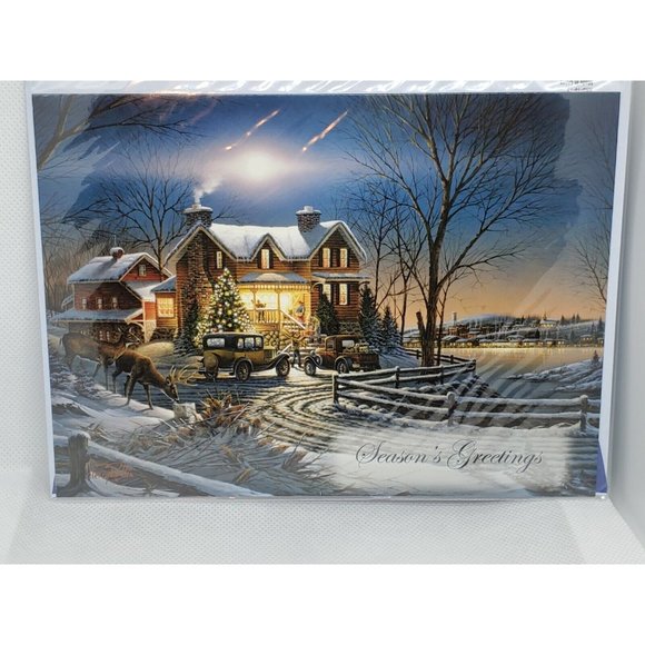 Terry Redlin Seasons Greeting Decorative Holiday Greeting Card With Envelope - Picture 4 of 6